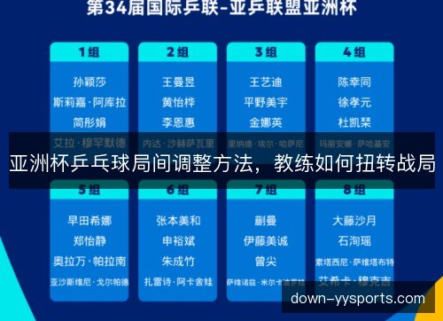 亚洲杯乒乓球局间调整方法,教练如何扭转战局 亚洲杯乒乓球局间调整方法,教练如何扭转战局